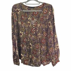 Jane & Delancey Woman’s Floral Print Long-Sleeve Top - Size Large - PTP 21”